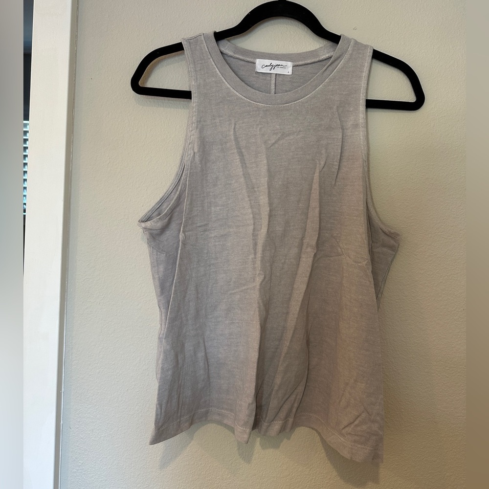 Carly Jean Los Angeles Gray Tank Top